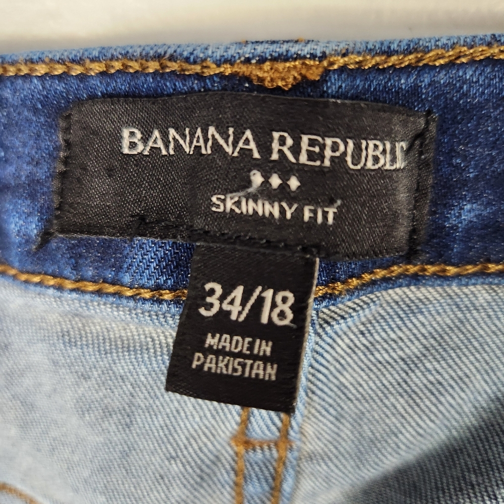 EUC Banana Republic Dark‎ Wash Skinny Leg Slim Fit Jeans Size 31/18 #0568 - Picture 14 of 15